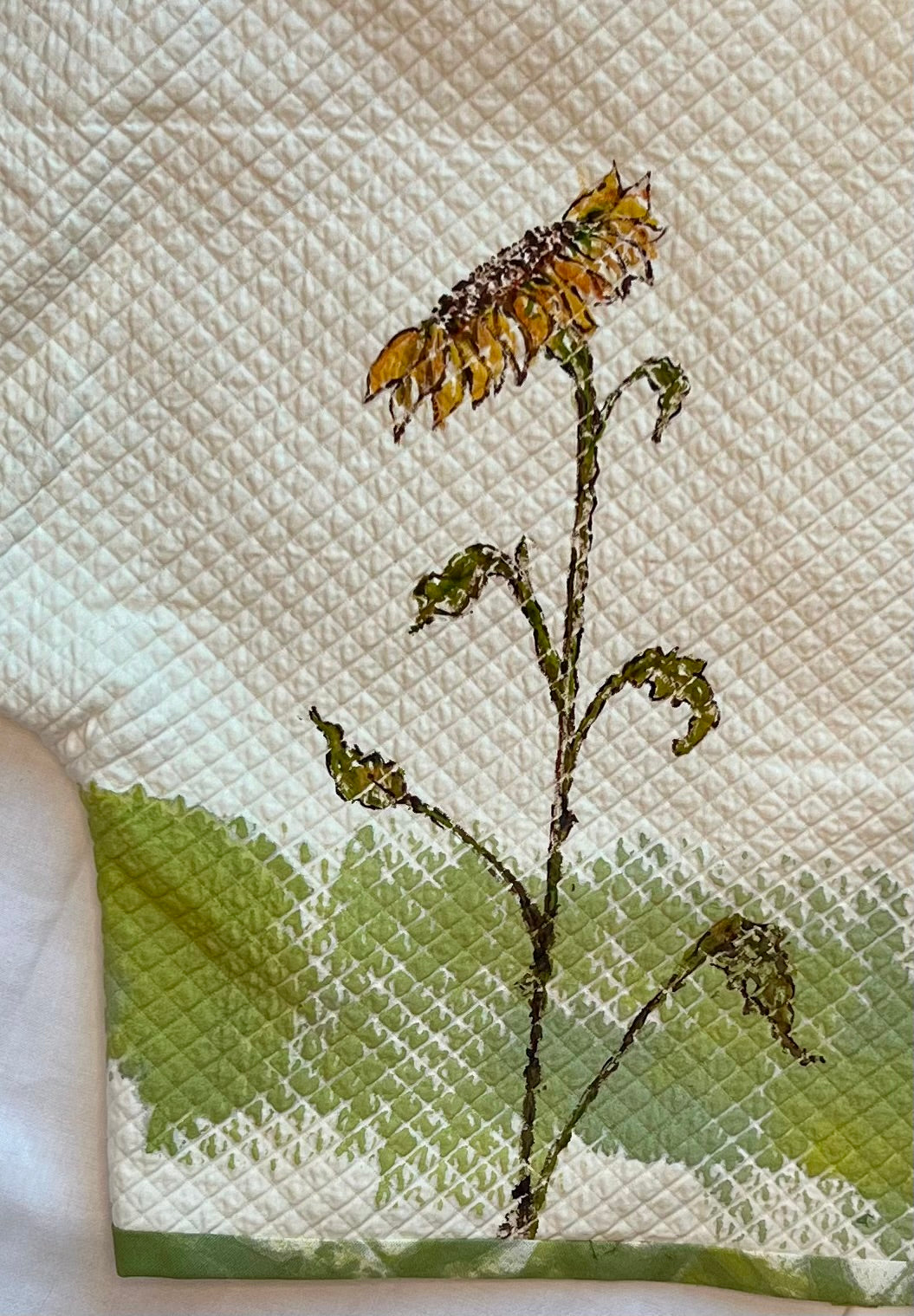 Custom one of a kind quilted hand painted sunflower jacket