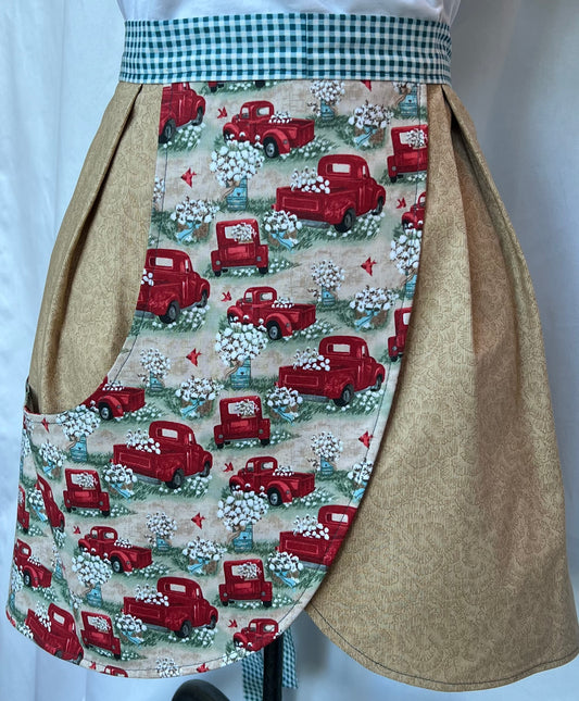 Petal Apron- vintage red truck