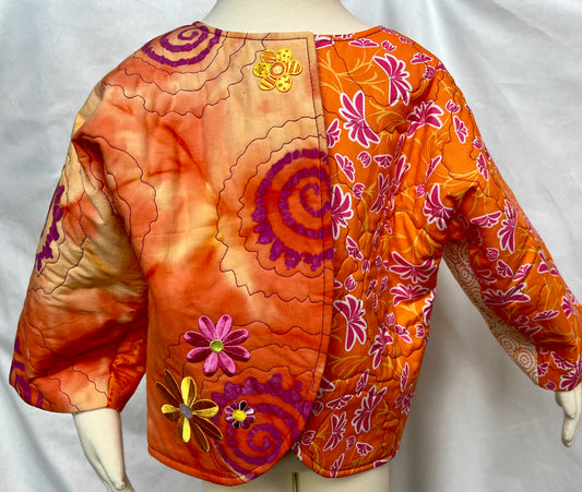 1-4-U Children's jacket - Orange and pink dragon flies