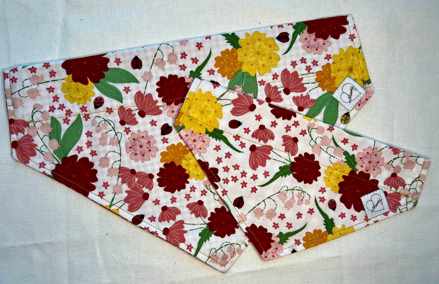 Doggie Bandana - set of 2 Pink Corn flowers
