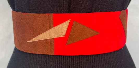 Ultrasuede chocolate brown and red belt